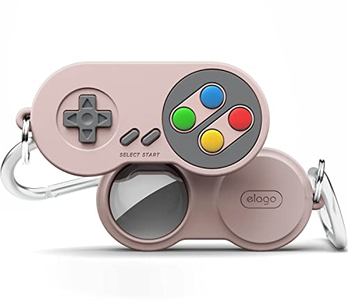 elago W5 Hülle Keychain Kompatibel mit Apple AirTags Case - Fallschutz, Karabiner-Schlüsselanhänger, klassisches Handheld-Design (Verfolgt Hunde, Schlüssel) Ortungsgerät Nicht Enthalten (Rosa)