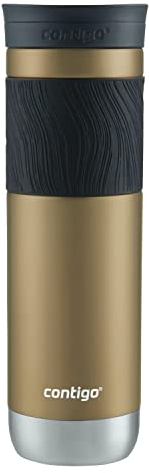 Contigo Byron - Taza de viaje de acero inoxidable aislada al vacío de 24 onzas, color Chardonnay con tapa a prueba de fugas, mantiene las bebidas calientes o frías, perfecta para los amantes del café