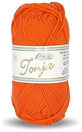 Rellana Tonja,Schulgarn,Baumwollgarn,100% Baumwolle,Topflappengarn,50gr. 85m, (324 orange)