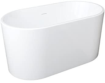Vente-unique-Feistehende Badewanne oval - Acryl - 180 L - 130 x 71 x 58 cm - Weiß - APOGON