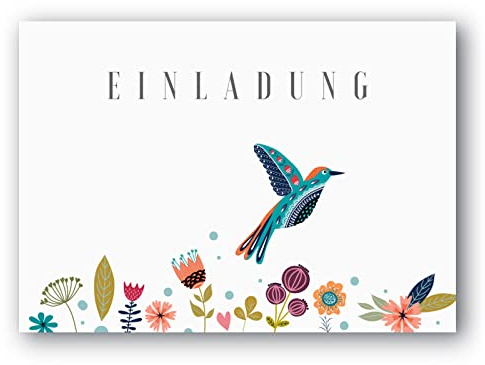 Meridian Design Einladungskarten, Premium Klappkarten im 10er Set mit Umschlägen für Geburtstag, Hochzeit, Taufe, Konfirmation, Kommunion, Feste, Jubiläum