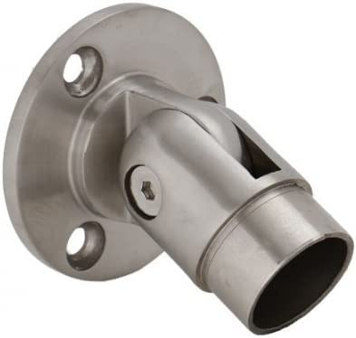 Edelstahl Wandanschluss mit Gelenk für Rohr 42,4 mm, geschliffen, V2A AISI304 Bodenanker Rohranschluss Fitting