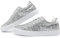Jeekopeg Glitzernde modische Sneaker-Schuhe, glänzende Freizeitschuhe, glitzernde Pailletten, Konzert, niedrig geschnitten, Schnürschuhe, Silber Glitter, 14 Women/12 Men