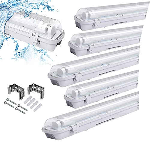 Ikodm LED Feuchtraumleuchte, 6x 18W lampe feuchtraum IP65 LED Röhre 120CM 1530lm flimmerfreie Leuchtstofflampe,T8 Röhre, für Büro Lager Küche Parkplatz im Freien, Neutralweiß 4000K