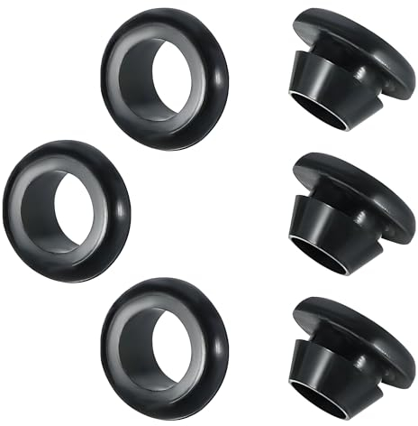 Qrity 20 Stück Gummitüllen, Elektrische Leiterdichtung Ring, Kabeldurchführung, zum Schutz von Drähten und Kabeln, ID 16mm Einbaudurchmesser 20mm