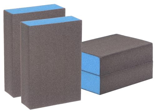 HARFINGTON 4pcs Sanding Sponge Blocks 2000-2500 Grits Sanding Block 100x70x25mm, Brown&Blue