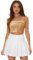 Allegra K Damen Pailletten Oberteil Ärmellos Tanktop Spaghettiträger Glitzer Cami Party Crop Top Champagner Gold M