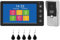 Karmen Sistema de Videoportero, Pantalla Interior de 7 Pulgadas, Timbre Exterior con Cable, señal analógica de 1000TVL, Desbloqueo RFID