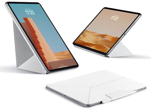 PITAKA Funda para iPad Pro 12.9, ligera y multiplegable, con soporte magnético oculto para lápiz Apple, compatible con MagEZ Case 2/Pro para iPad Pro 12.9 [MagEZ Folio 2] Blanco