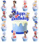 25 Pcs Blue Cake Toppers, Party Decorations for Girls Boys Children Kids, Birthday Cake Decorations