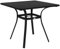 Outsunny Gartentisch, Esstisch mit Schirmloch, Quadratischer Balkontisch für 4 Personen mit Fußpolster bis 70 kg belastbar für Terrasse, Stahl, Schwarz, 80 x 80 x 76 cm