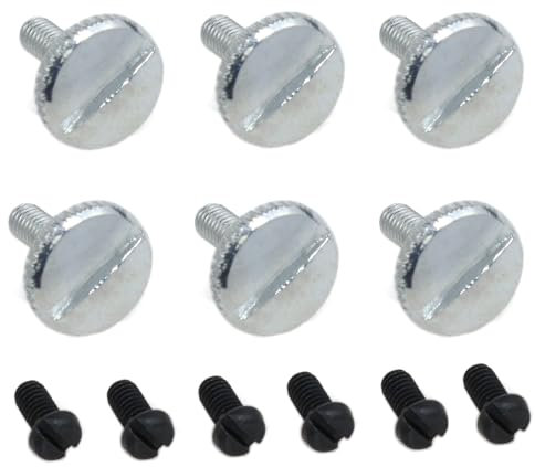Meuey Lyot Lot de 12 vis et pinces à pied presseur pour machines à coudre industrielles à aiguille unique - Noir et argent