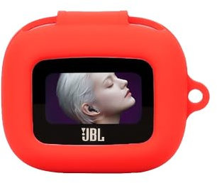 FTRONGRT Funda Compatible con JBL Live Buds 3, Silicona Suave, Durable, Anti-Rasguños, Bluetooth Caja de Auriculares Estuche Protector Compatible con JBL Live Buds 3.Rojo