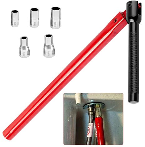 Standhahnmutterschlüssel 13mm - Standhahnschlüssel Set mit 8-12mm Einsätze - Standhahn Mutternschlüssel Satz für Waschbeckenarmatur Sanitärinstallationen - Armaturenmutterschlüssel Armaturenmon