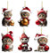 Valicaer Christmas Tree Cat Pendants Decoration Set - 6Pcs Hanging Ornaments for Xmas Tree - Acrylic Cat Pendant for Home Decor (B)