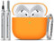 Inesore Compatible with Airpods 4 Case Cover,Silicone Protective Case for Apple Airpods 4 Active Noise Cancellation, Support Wireless Charging and Front LED Visible, with Cleaner Pen,Orange