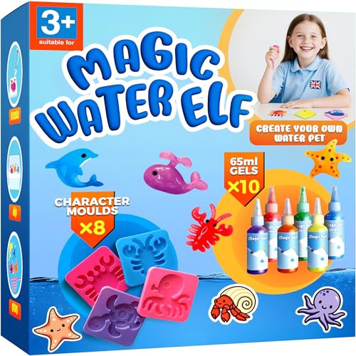 Magic Water Elf Kit - Aqua Fairy Water Gel Kit for Kids - DIY Squishy Maker Toys - Creative Art Crafts Kits for Kids Activities - Birthday Gifts for Girls Boys Ages 6 7 8 9 10 Years Old