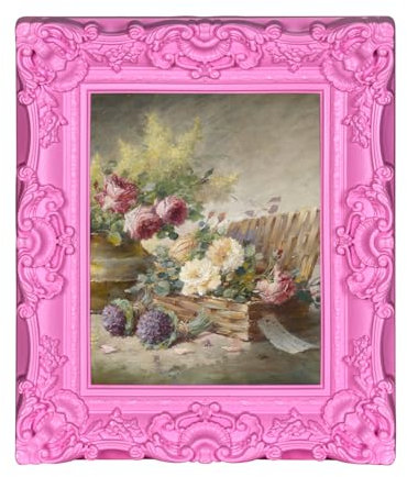 HAOYUANFRAME 20,3 x 25,4 cm rosa Vintage-Bilderrahmen, Barock, kunstvoller antiker Rahmen für Wand- und Tischdekoration, Foto-Display, Heimdekoration