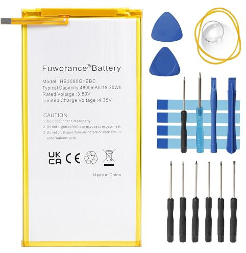 Fuworance Batteria compatibile con Huawei EE Eagle 4G LTE/Honor S8-701u S8-701 S8-701W/Mediapad M1 8.0/MediaPad T1 9.6 S8-301L Tablet Batteria agli ioni di litio + Cassetta degli attrezzi