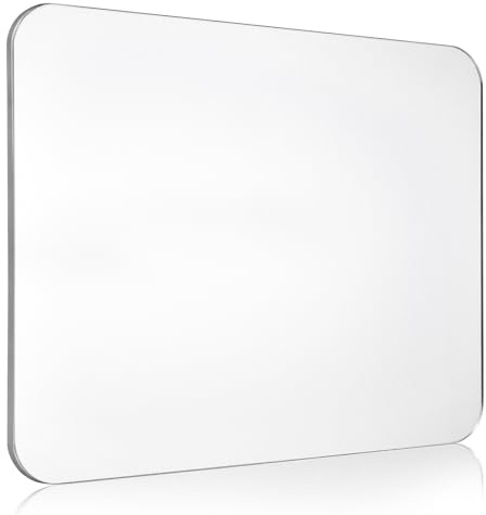 POPETPOP Tapis de Souris en Verre 3,2 MM Transparent Lisse 250X200 MM Antidérapant pour Gaming et Bureau à Domicile
