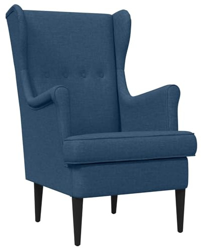 vidaXL Sessel Blau Stoff, Apartment-Sessel, modernes Schlafzimmer-Möbel, robuster Metallrahmen, weiche Stoffpolsterung, stilvoller Akzentstuhl