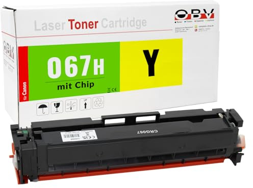 OBV 067H Toner Gelb XL kompatibel für Canon, ca. 2.350 Seiten | Kompatibel mit LBP631Cw, LBP633Cdw, MF651Cw, MF655Cdw, MF655Cx, MF657Cdw, mit Chip und Füllstandsanzeige