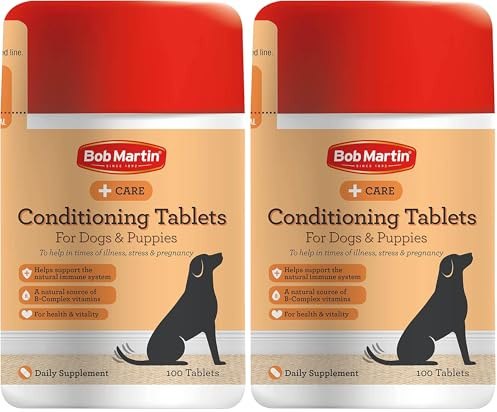 Bob Martin Conditioning Tablets for Dogs (100 Tablets) - Rich in Vitamins, Supports a Healthy Immune System, Nutritional Tasty Supplement (Pack of 2)