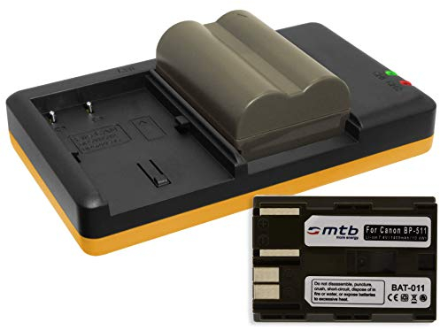 2X Akku + Dual-Ladegerät (USB) für Canon BP-511 / EOS 30D, 50D, 300D.. / EOS D30 D60.. / G3 G5 G6.. / Optura 200MC... / MV.. FV.. ZR.. s. Liste - inkl. Micro-USB-Kabel