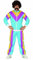 FIESTAS GUIRCA Lustiger Fasching Jogginganzug 80er Jahre Herren - Größe L 52 – 54 - Bunter 80 er Jahre Trainingsanzug Herren - 90er Jahre Outfit Karneval, Bad Taste Outfit, DDR Trainingsanzug