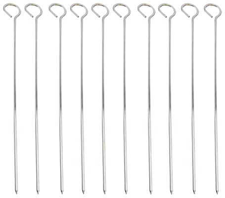 Rukauf 20 spiedini da barbecue in acciaio inox 20 cm spiedini per carne e verdure, rotondi