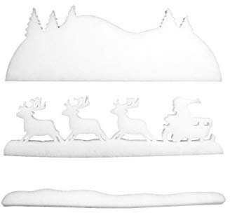 EUROPALMS Winterlandschaft aus Schneematte, schwer entflammbar B1 | 3-teiliges Set aus Schneevlies