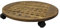 Pflanzenroller Indoor mit Bremse, Blumenroller Rund Innenbereich, Pflanzenroller Holz Massiv mit Softrollen für Parkett, Brown, 50
