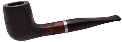 GERMANUS Pfeife Set, Billiard 153 - Made in Italy - gerade Sand Schwarz im Set mit Pfeifentasche, Pfeifenbesteck, Pfeifenreiniger, Filter