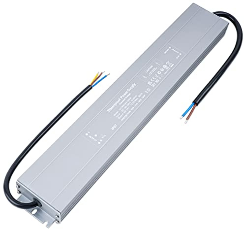 VARICART IP67 Wasserdichter LED Trafo 24V 300W 12.5A Treiber Netzteil, Ultra Dünn Konstantspannung Transformator AC 230V Auf DC 24V Adapter, Niedervolttrafo Für MR11 G4 MR16 Streifen