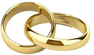 OTTAGONO Coppia Anelli FEDINE/FEDI Nuziali - Fidanzamento Argento 925 Placcato Oro Giallo INCISIONI Gratis (NCA0019/POG)