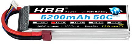HRB 3S Batterie Lipo 11,1 V 5200 mAh 50 C avec Deans T pour Slash VXL, Slash 4x4 VXL, 1/10 Rally, XO-1 Supercar, E-Maxx Brushless, E-Revo Brushless et Spartan modèles