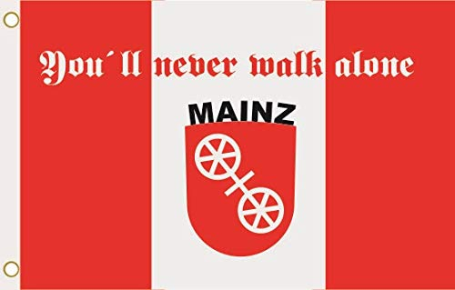 U24 Flagge Fahne Mainz never walk alone 90 x 150 cm