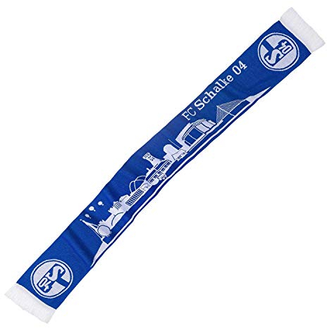 FC Schalke 04 Schal - Skyline - Fanschal Strickschal Scarf S04 - Plus Lesezeichen I Love Gelsenkirchen