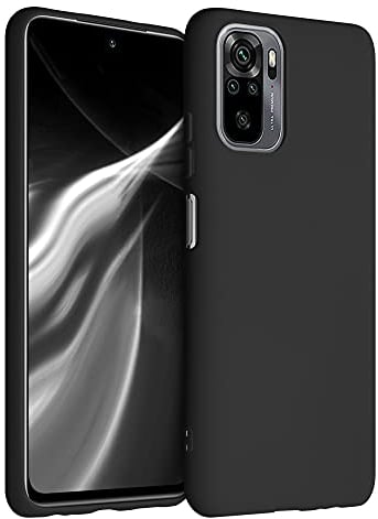 kwmobile Hülle kompatibel mit Xiaomi Redmi Note 10 / Note 10S Hülle - weiches TPU Silikon Case - Cover geeignet für kabelloses Laden - Schwarz matt
