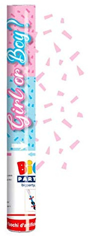 MiFiesta Cannon Sparacoriandoli 30 cm Baby Girl or Boy? Rosa