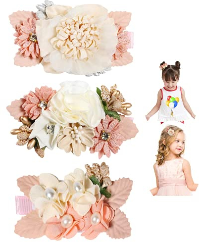 VUCDXOP Lot de 3 Pinces à Cheveux en Forme de Fleur Artificielle Barrette Fleur Fleur Clip Hair Barrette Cheveux Pince a Fleur Artificielle Clip de Fleurs pour Les Femmes Filles