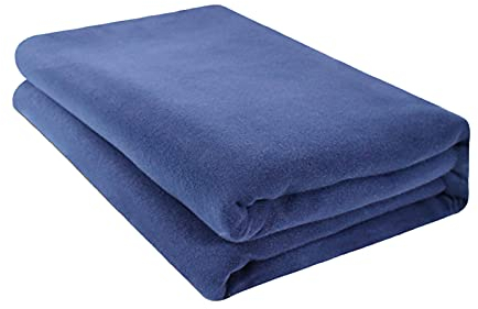 Strukturierte weiche Decke, warme und leichte Überwurfdecke, Yoga-Decke, fusselfrei, einfarbig, Yoga, Meditation, Pilates-Decke für Zuhause – dunkelmarineblau