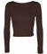 Womens Crop Long Sleeve T Shirt Ladies Short Plain Round Neck Top Ladies Fitness Workout Running T Shirts Plain Cropped Tops (Brown UK 12-14)