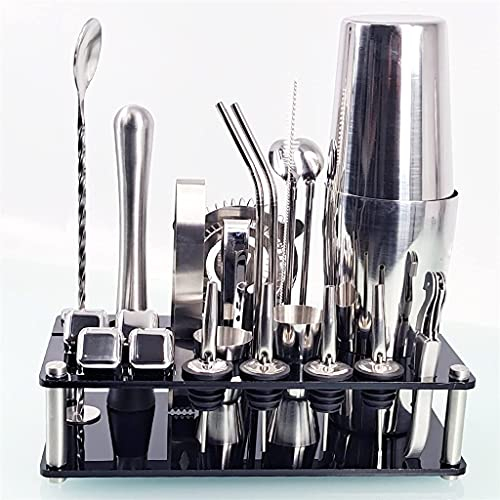Cocktail Shaker Bartender Kit 23-Piece Cocktail Shaker Set of Stainless Steel Ice Stand for Mixed Drinks Martini Bar Tools (Size : 350Ml) (Boston Shaker)