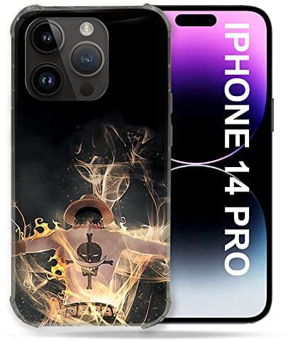 Cokitec Case for iPhone 14 Pro (6.1) Manga One Piece Ace Black