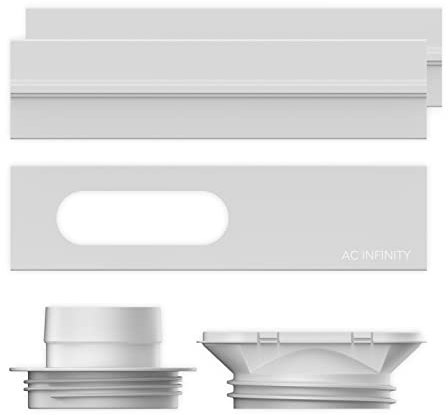 AC Infinity Window Duct Kit, Universal Vent Port for 4” and 6” Inline Fans, Window Vent Kit Fit with HVAC Ducting, Hoses, Duct Fans, Air Conditioner, and Dryer in Homes, Grow Tents, and Grow Rooms