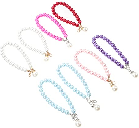 PACKOVE 8st Anhänger Perlenarmband Telefon Armband Kette Puppe Schlüsselband Perlenbesetztes Telefonband Kamera-armband Perlenkette Für Geldbeutel Wagen Imitationsperle Handytasche Kette
