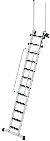 PROREGAL Geschossleiter | 12 Stufen | Leiter, Teleskopleiter, Trittleiter, Bockleiter, Sprossen-Doppelleiter