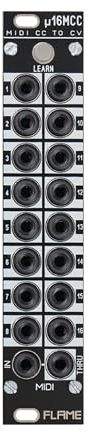 Flame µ16MCC MIDI CC to 16 CV - Interface Modular Synthesizer