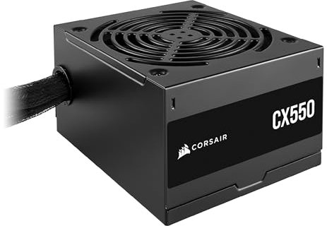 CORSAIR CX550 ATX 550W Netzteil - 80 Plus Bronze Zertifiziert - Geräuscharm - Ummantelte Kabel - Nicht Modular - EU - Schwarz
